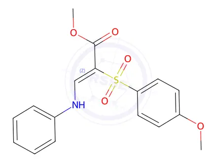 Chemical structure of Methyl (2Z)-2-(4-methoxybenzenesulfonyl)-3-(phenylamino)prop-2-enoate