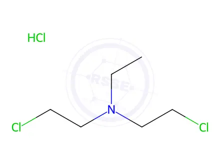 Chemical structure of 2-chloro-N-(2-chloroethyl)-N-ethylethanamine hydrochloride