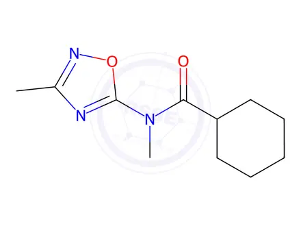 Chemical structure of N-Methyl-N-(3-methyl-1,2,4-oxadiazol-5-yl)cyclohexanecarboxamide