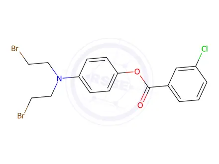 Chemical structure of p-[Bis(2-bromoethyl)amino]phenyl=m-chlorobenzoate