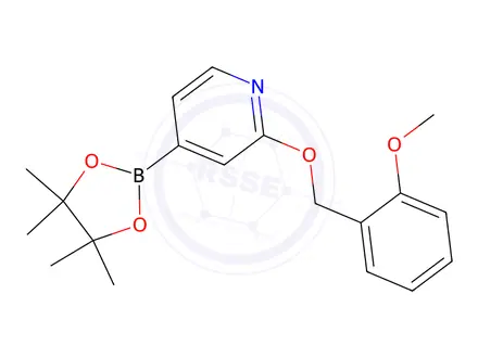 Chemical structure of 2-((2-Methoxybenzyl)oxy)-4-(4,4,5,5-tetramethyl-1,3,2-dioxaborolan-2-yl)pyridine