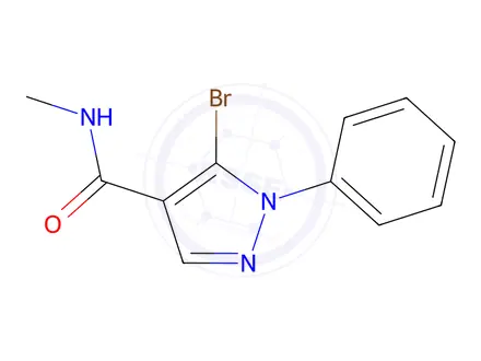 Chemical structure of 5-Bromo-N-methyl-1-phenyl-1H-pyrazole-4-carboxamide