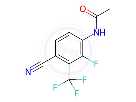 Chemical structure of Acetamide, N-[4-cyano-2-fluoro-3-(trifluoromethyl)phenyl]-