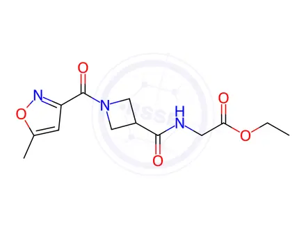 Chemical structure of Ethyl (1-(5-methylisoxazole-3-carbonyl)azetidine-3-carbonyl)glycinate