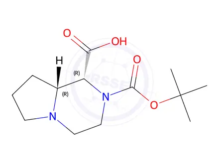Chemical structure of (1R,8aR)-2-(tert-butoxycarbonyl)octahydropyrrolo[1,2-a]pyrazine-1-carboxylic acid