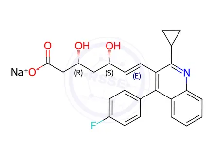 Chemical structure of Pitavastatin Sodium