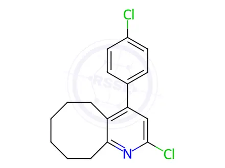Chemical structure of Cycloocta[b]pyridine, 2-chloro-4-(4-chlorophenyl)-5,6,7,8,9,10-hexahydro-