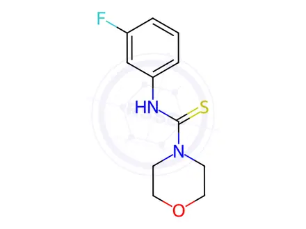 Chemical structure of N-(3-fluorophenyl)morpholine-4-carbothioamide