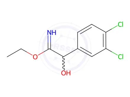 Chemical structure of Benzeneethanimidic acid, 3,4-dichloro--alpha--hydroxy-, ethyl ester (9CI)