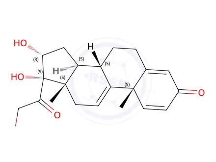 Chemical structure of 16α,17,21-Trihydroxy-pregna-1,4,9(11)-triene-3,20-dione