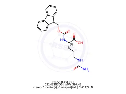 Chemical structure of Fmoc-D-Cit-OH