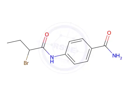 Chemical structure of 4-[(2-Bromobutanoyl)amino]benzamide