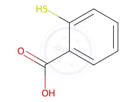 Chemical structure of 2-mercaptobenzoic acid