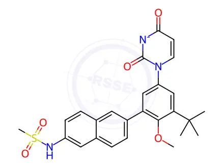 Chemical structure of dasabuvir sodium hydrate