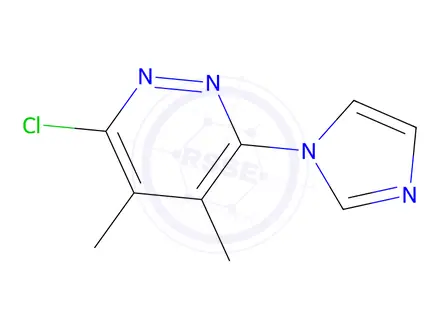 Chemical structure of 3-chloro-6-(1H-imidazol-1-yl)-4,5-dimethylpyridazine