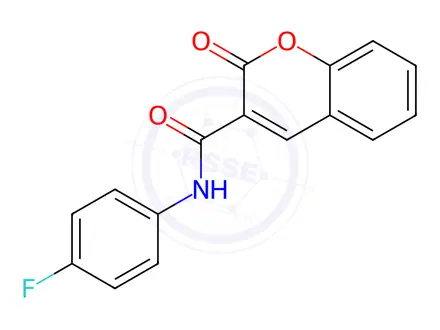 Chemical structure of N-(4-Fluorophenyl)-2-oxo-2H-chromene-3-carboxamide