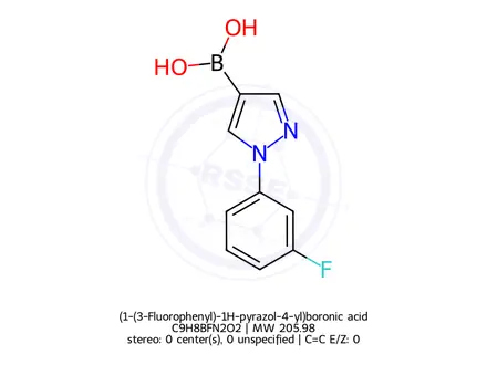 Chemical structure of (1-(3-Fluorophenyl)-1H-pyrazol-4-yl)boronic acid