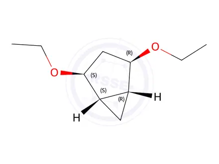 Chemical structure of Bicyclo[3.1.0]hexane, 2,4-diethoxy-, (1-alpha-,2-alpha-,4-alpha-,5-alpha-)-(9CI)
