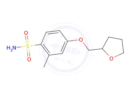 Chemical structure of 2-methyl-4-(oxolan-2-ylmethoxy)benzene-1-sulfonamide