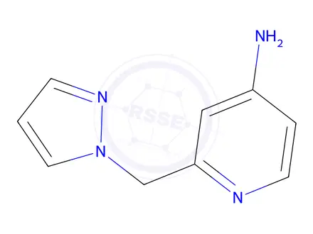Chemical structure of 2-[(1H-Pyrazol-1-yl)methyl]pyridin-4-amine