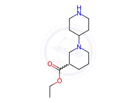 Chemical structure of ethyl 1,4'-bipiperidine-3-carboxylate dihydrochloride