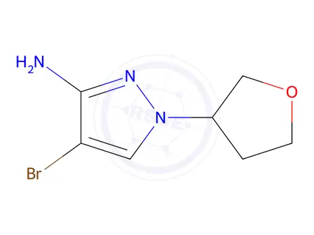 Chemical structure of 4-Bromo-1-(tetrahydrofuran-3-yl)-1h-pyrazol-3-amine
