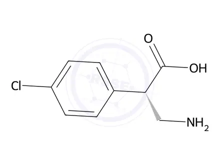 Chemical structure of (S)-3-amino-2-(4-chlorophenyl)propanoic acid