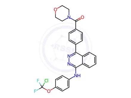 Chemical structure of (4-(4-((4-(Chlorodifluoromethoxy)phenyl)amino)phthalazin-1-yl)phenyl)(morpholino)methanone