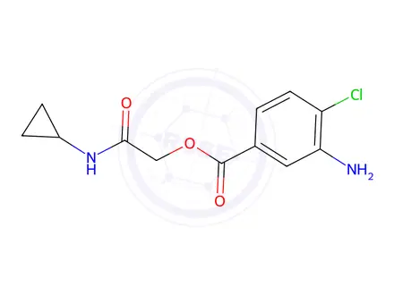Chemical structure of 2-(Cyclopropylamino)-2-oxoethyl 3-amino-4-chlorobenzoate
