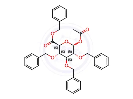 Chemical structure of Benzyl 2,3,4-Tri-O-benzyl-D-glucuronate Acetate