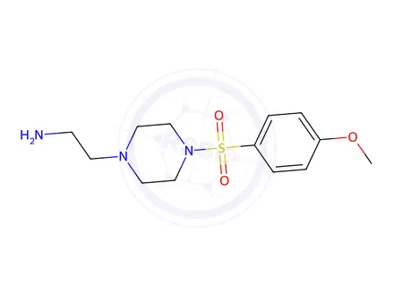 Chemical structure of 2-(4-((4-Methoxyphenyl)sulfonyl)piperazin-1-yl)ethan-1-amine