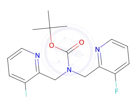 Chemical structure of tert-Butyl bis((3-fluoropyridin-2-yl)methyl)carbamate