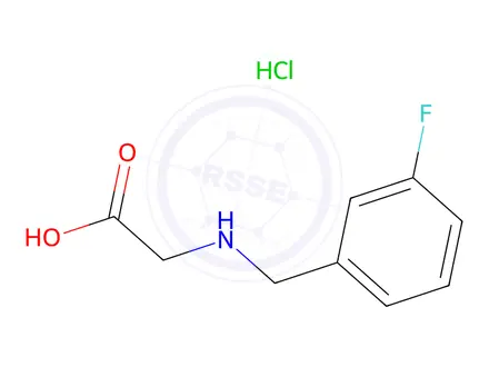 Chemical structure of 2-{[(3-fluorophenyl)methyl]amino}acetic acid hydrochloride