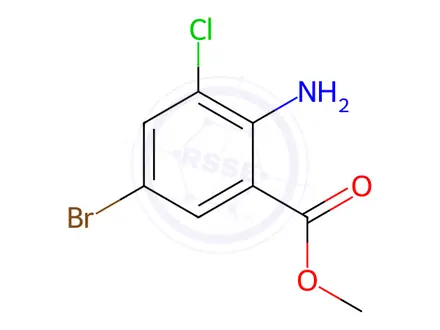 Chemical structure of 2-Amino-5-bromo-3-chloro-benzoic acid methyl ester