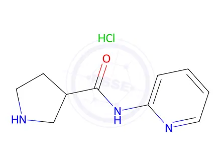 Chemical structure of Pyrrolidine-3-carboxylic acid pyridin-2-ylamide hydrochloride