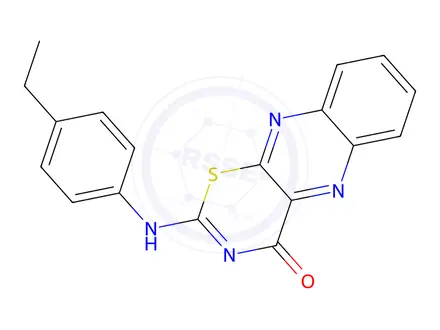 Chemical structure of 2-((4-Ethylphenyl)amino)-4H-[1,3]thiazino[5,6-b]quinoxalin-4-one