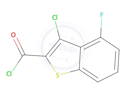 Chemical structure of 3-Chloro-4-fluoro-1-benzothiophene-2-carbonyl Chloride