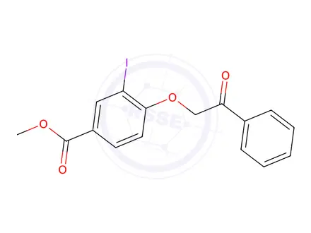 Chemical structure of Methyl 3-iodo-4-(2-oxo-2-phenylethoxy)benzoate