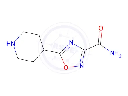Chemical structure of 5-(piperidin-4-yl)-1,2,4-oxadiazole-3-carboxamide