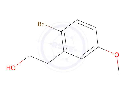 Chemical structure of 2-Bromo-5-methoxyphenylethanol, 97%