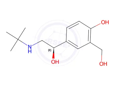Chemical structure of (R)-Salbutamol ((R)-Albuterol HCl)
