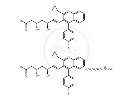 Chemical structure of Pitavastatin Calcium Pentahydrate Reference Standard