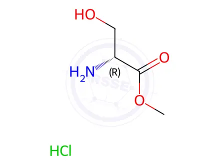 Chemical structure of (R)-methyl 2-amino-3-hydroxypropanoate hydrochloride