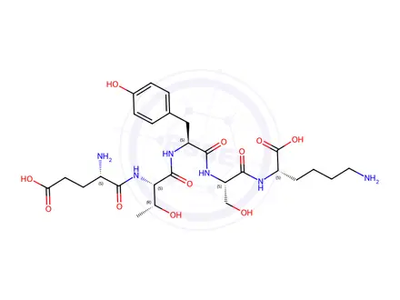Chemical structure of L-Glutamyl-L-threonyl-L-tyrosyl-L-seryl-L-lysine
