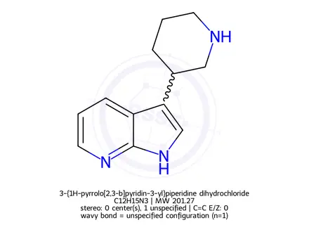 Chemical structure of 3-{1H-pyrrolo[2,3-b]pyridin-3-yl}piperidine