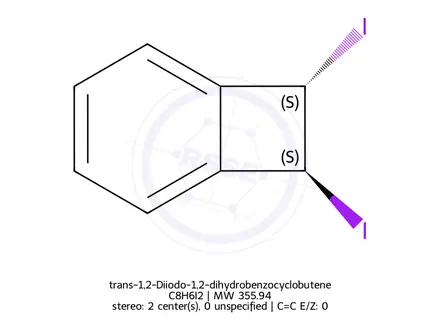Chemical structure of trans-1,2-Diiodo-1,2-dihydrobenzocyclobutene
