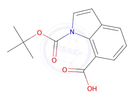 Chemical structure of 1-(tert-Butoxycarbonyl)-1H-indole-7-carboxylic acid