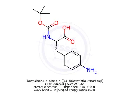 Chemical structure of Phenylalanine, 4-aMino-N-[(1,1-diMethylethoxy)carbonyl]-