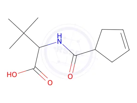 Chemical structure of 2-(Cyclopent-3-ene-1-carboxamido)-3,3-dimethylbutanoic acid