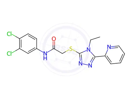 Chemical structure of N-(3,4-Dichlorophenyl)-2-((4-ethyl-5-(pyridin-2-yl)-4H-1,2,4-triazol-3-yl)thio)acetamide